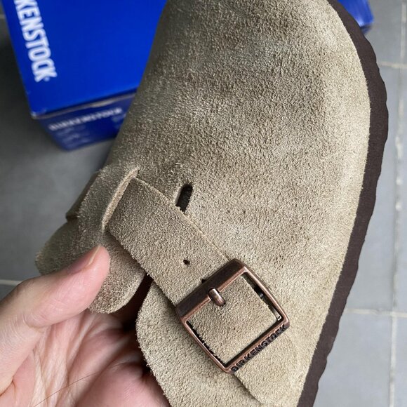 New Birkenstock Sandals Boston taupe suede mule clogs womens Slipper - Picture 5 of 8